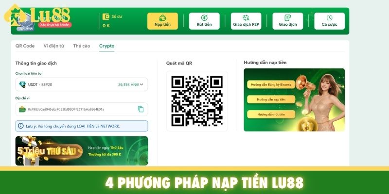 4 phương pháp nạp tiền Lu88