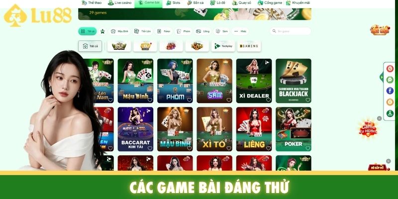 Các game bài đáng thử